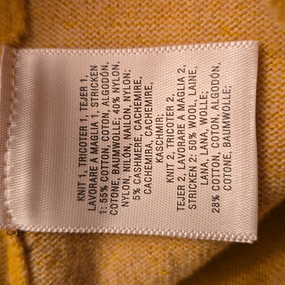 Angel of the North Yellow Cotton Cashmere Wool Blend Top - Picture 7 of 8